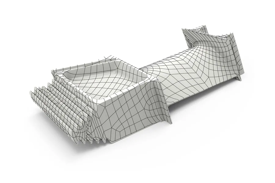 Surfaced NURBS model over the scan data