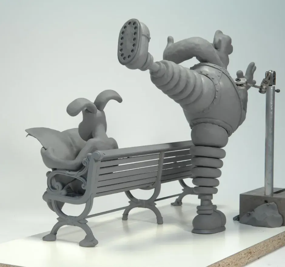 The original Wallace and Gromit maquette before it was scanned and scaled up